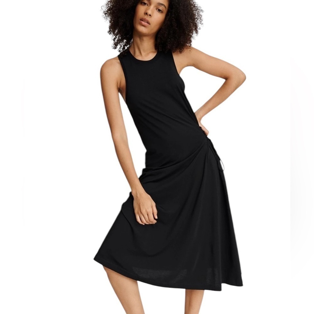 Rag & Bone Luca Lace Up Knot Black Tank Dress Size M